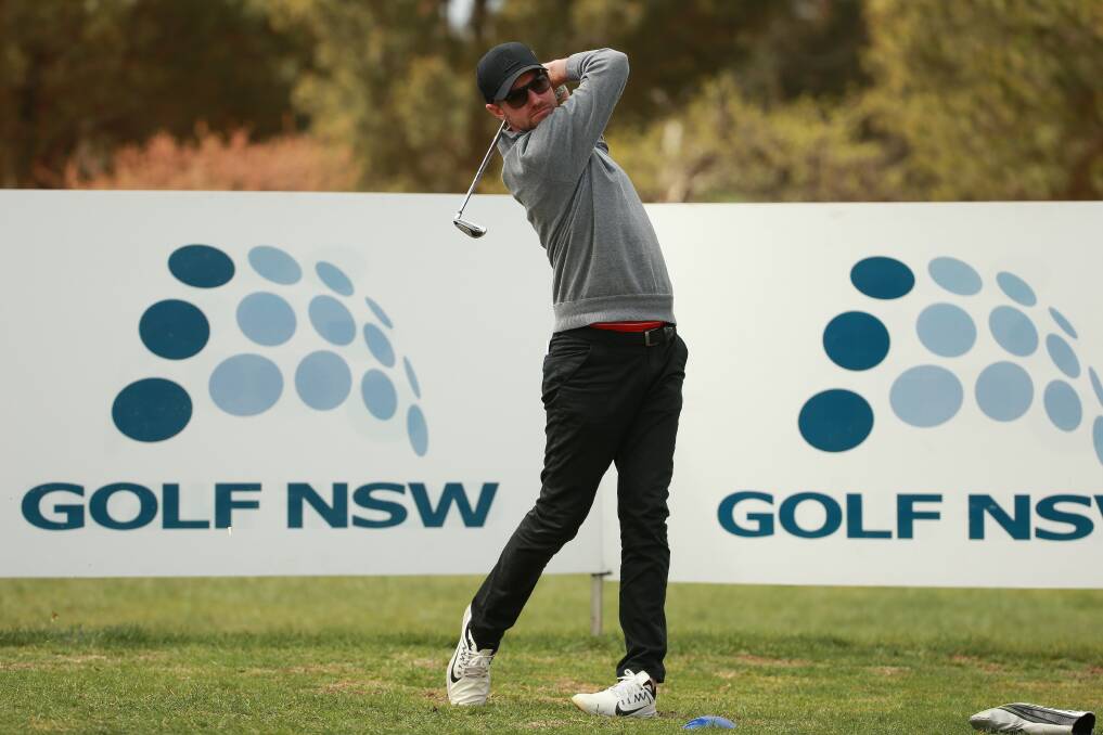 Fire: Danny Nesbitt in action last weekend at the NSW Country Championships at Goulburn Golf Club. Picture: Dave Tease/Golf NSW