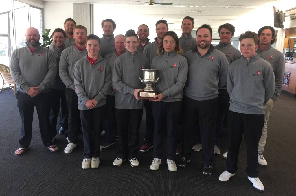 Prize: Illawarra team members with the  inter-district challenge trophy after beating Newcastle last weekend.