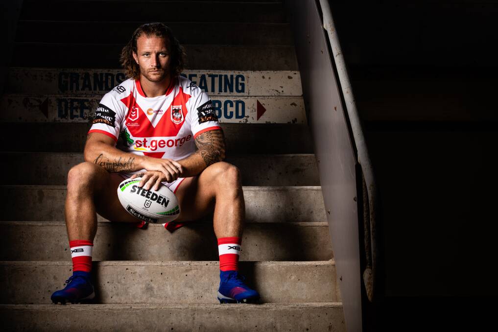 New colours: Korbin Sims is set to play for the Dragons in Thursday NRL clash against Brisbane. Picture: Grant Trouville
