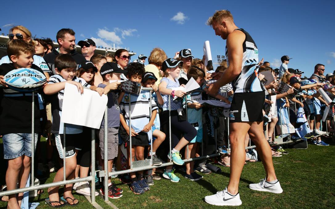 FAN FAVOURITE: Matt Prior at Cronulla's fan day before Sunday's grand final. Picture: Getty Images