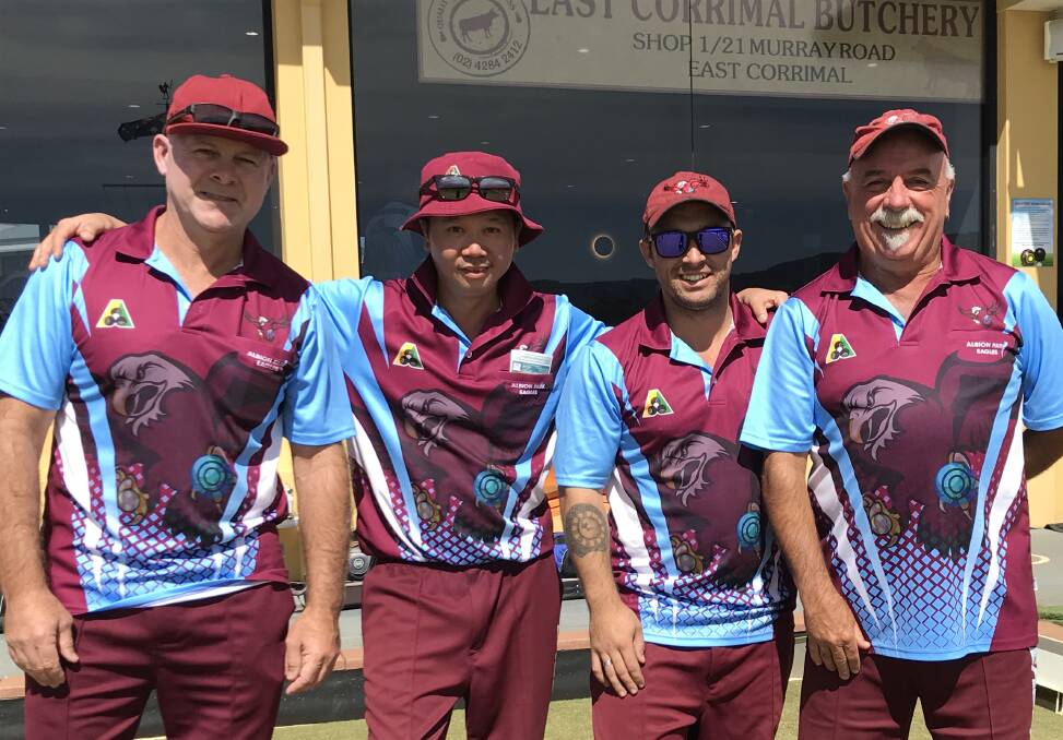In form: Albion Park's Brett O'Leary, Vinny Ong, Aaron Spears and Warren Turner have been one of the top Grade 1 rinks. Picture: Mike Driscoll