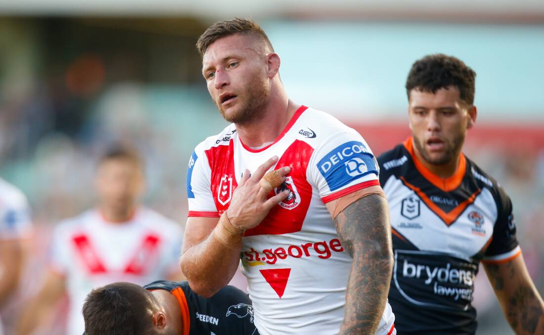 Moving on: Tariq Sims has played his last game for the Dragons. Picture: Anna Warr
