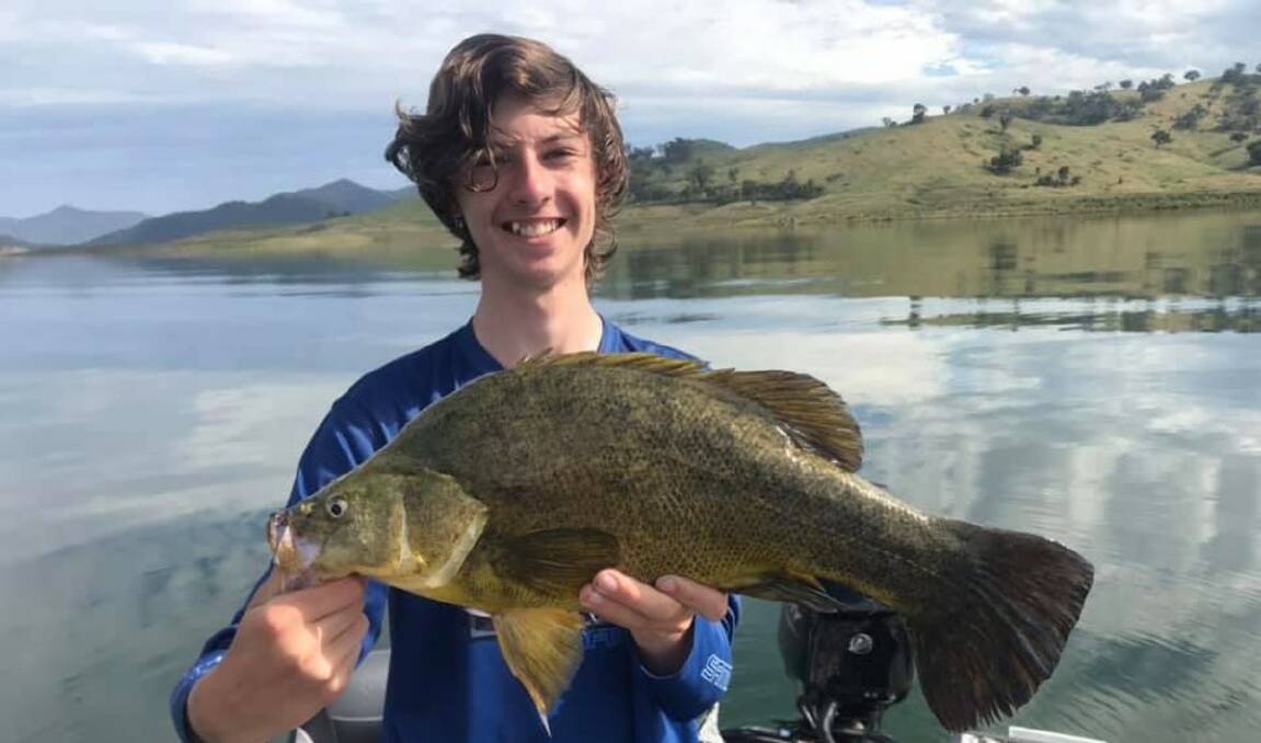 Top effort: Brock Evans with a solid golden perch from Windemere Dam.
