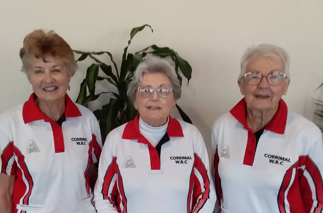 Well played: Marie Leonard, Yvonne Wilson and Annette Beilby claimed the Corrimal Womens Triples title for 2020. Marie Leonard, Yvonne Wilson and Annette Beilby produced some of their best bowls when it mattered most to claim the 2020 Corrimal Women's Triples title.