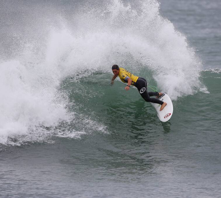 Carving: Tyler Wright on the way to winning her first world title. Picture: Kelly Cestari/WSL