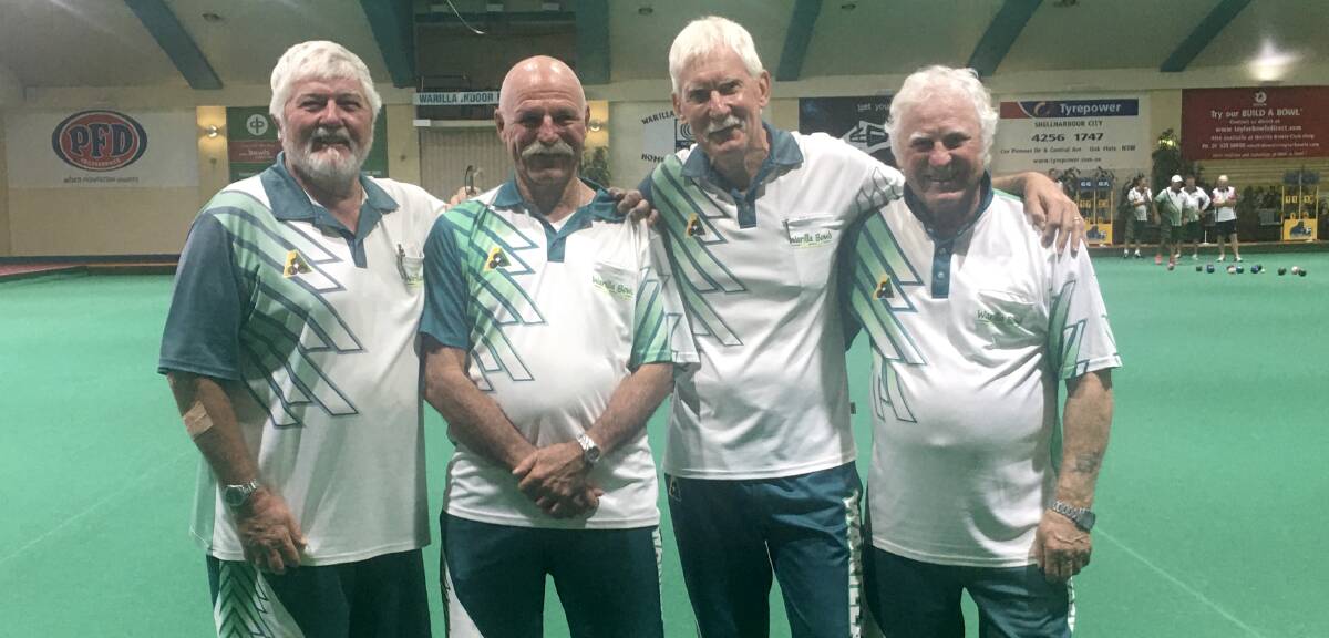 Champs: Warillas Dallas Delatorre, Rob Tynan, Peter Read and John Thompson won the Zone Senior Fours title. Picture: Dave Tyrrell