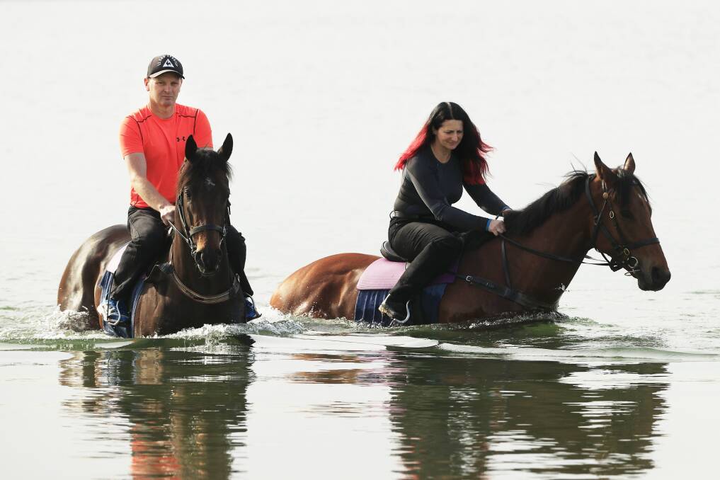 Making a splash: I Am Superman and Military Zone at Botany Bay this preparation. Picture: Mark Evans/Getty Images