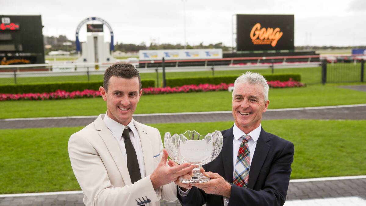 Luke and Robert Price celebrate winning The Gong with Count De Rupee last year. Picture by Adam McLean