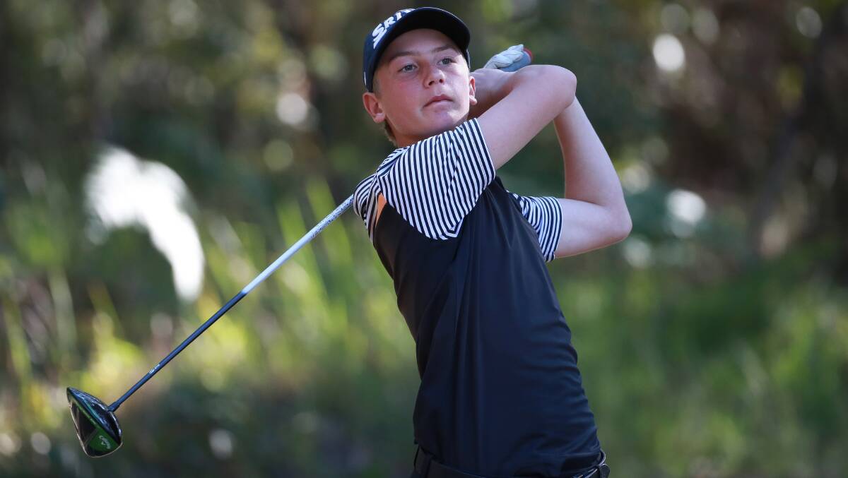 Top 10 finish: Jye Halls in action at the NSW Junior this year. Picture: Dave Tease/Golf NSW