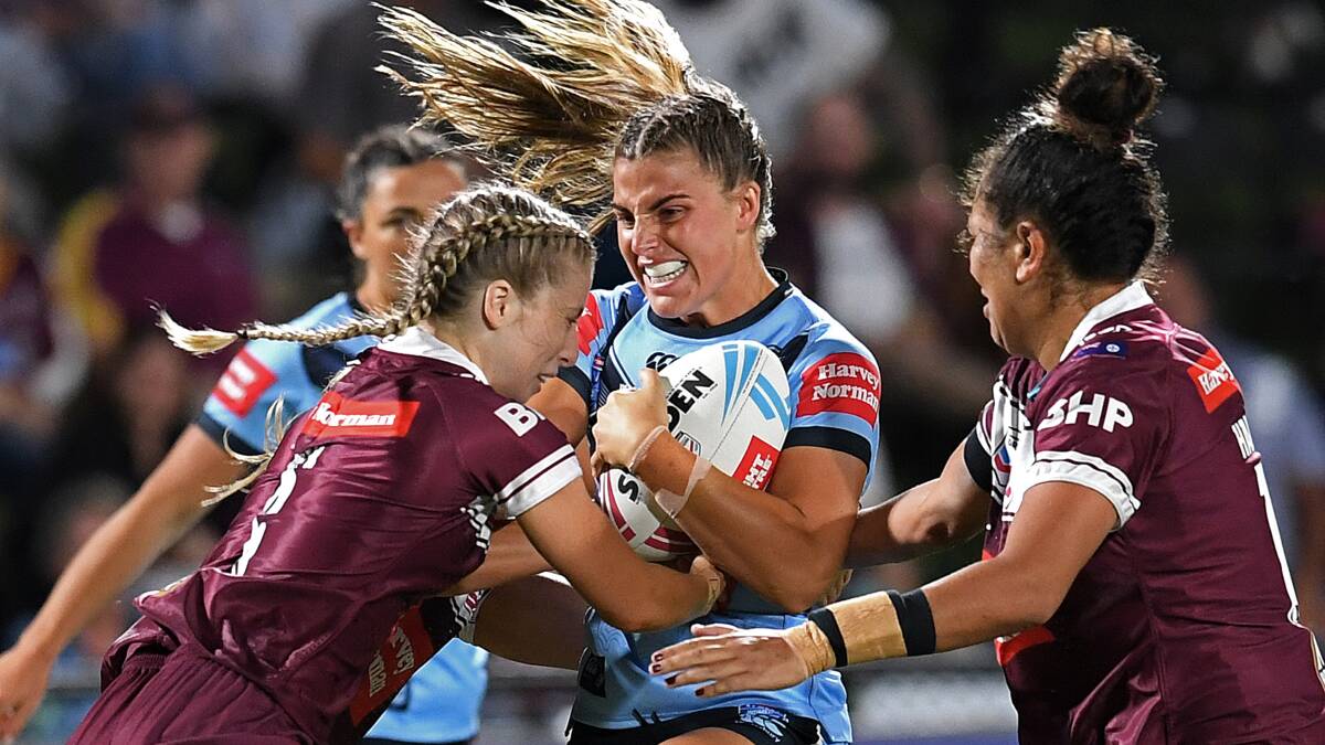 Take me on: NSW star Jessica Sergis scores three tries in City's win over Country. Picture: Dan Peled/Getty Images
