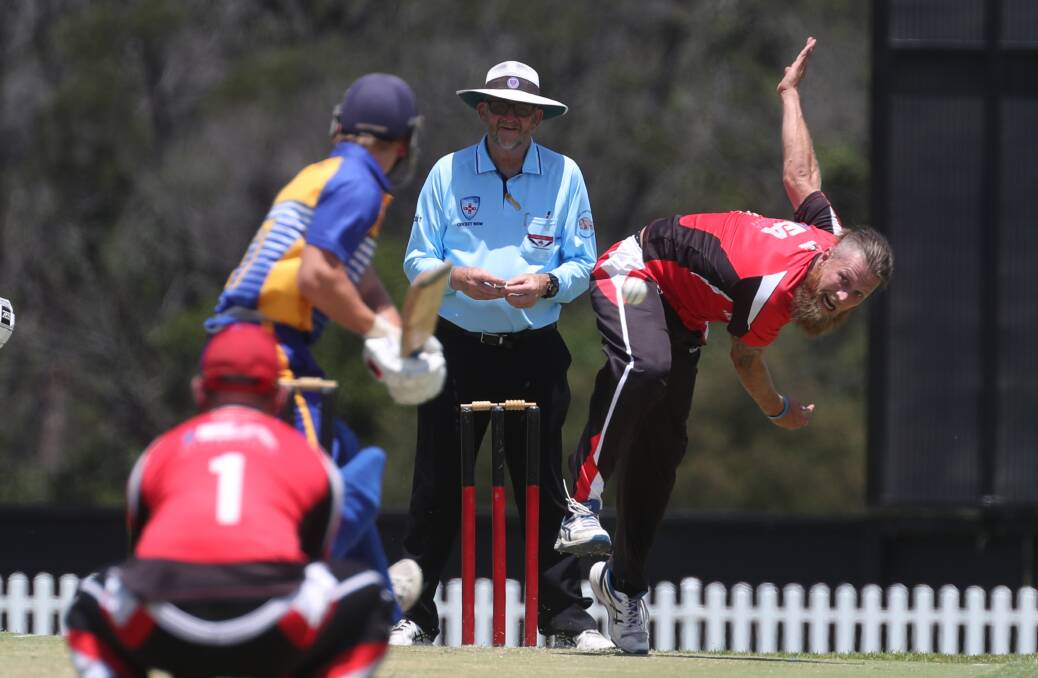 Fire away: The Rail's Dylan Mortenson bowls against Kiama in Saturday's match. Picture: Robert Peet