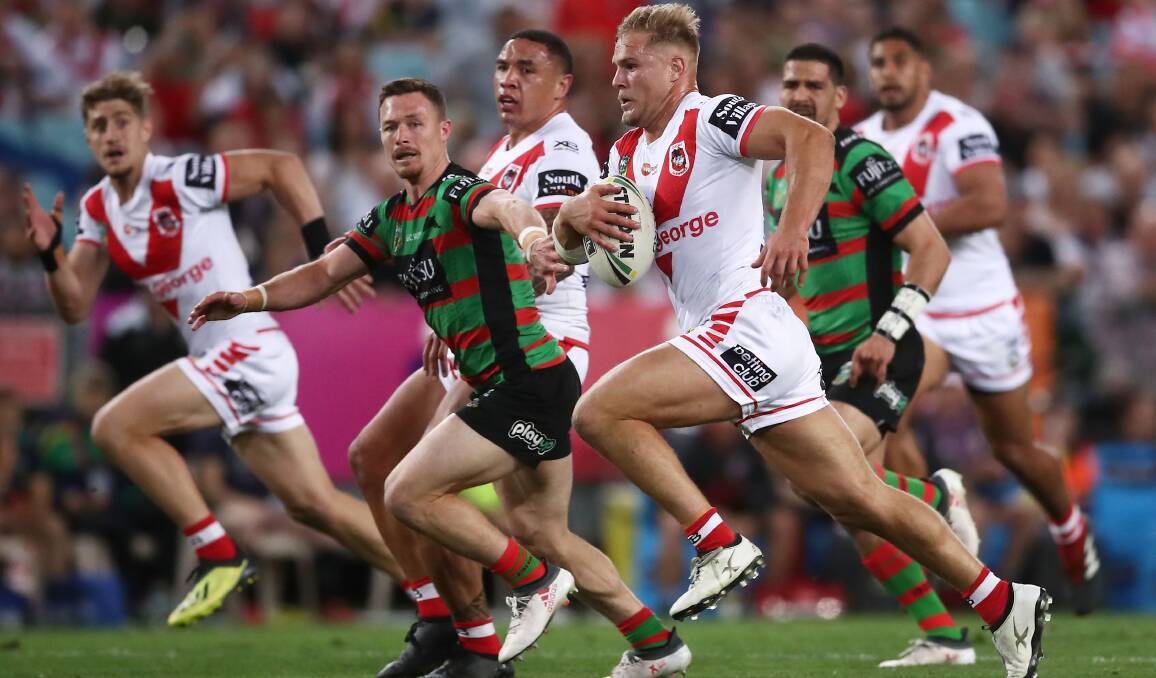 Second chance: Jack de Belin during the 2018 semi-final loss to South Sydney, his last game for the club. Picture: Matt King/Getty Images
