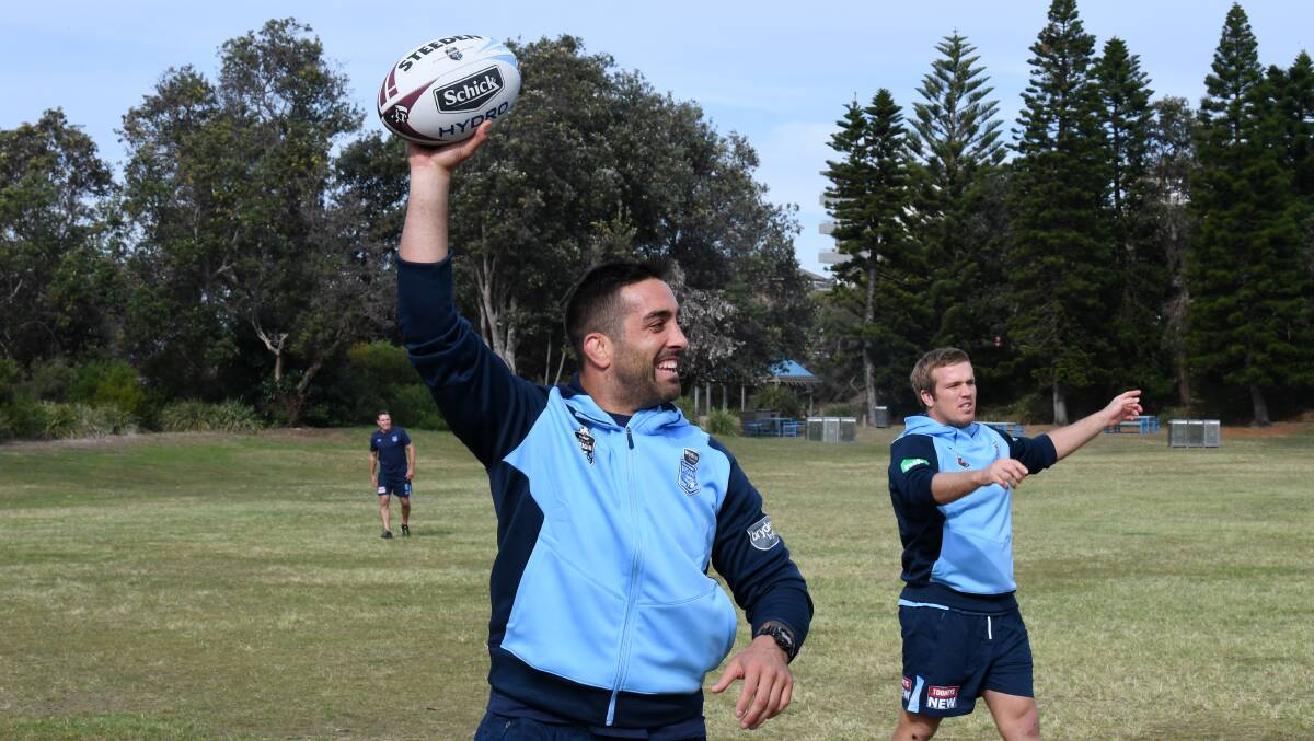 Blue era: NSW forward Paul Vaughan during a session in Sydney on Monday. Picture: NRL Images/Grant Trouville