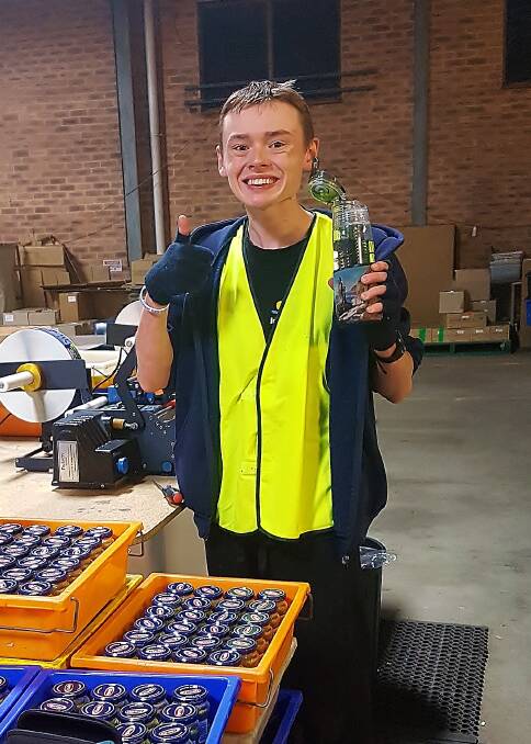 Working hard: With the help of Greenacres' Kickstart for Life program, 17-year-old Callum Kirby-Hays has secured paid casual work while still at school.