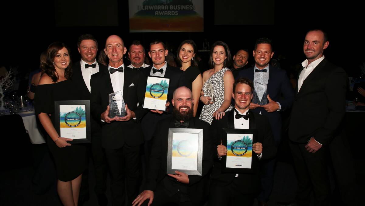Winners are grinners: Illawarra Business Chamber executive director, Adam Zarth said the 2019 IMB Bank Illawarra Business Award winners are an exceptional group of businesses and individuals. Photos: Greg Ellis