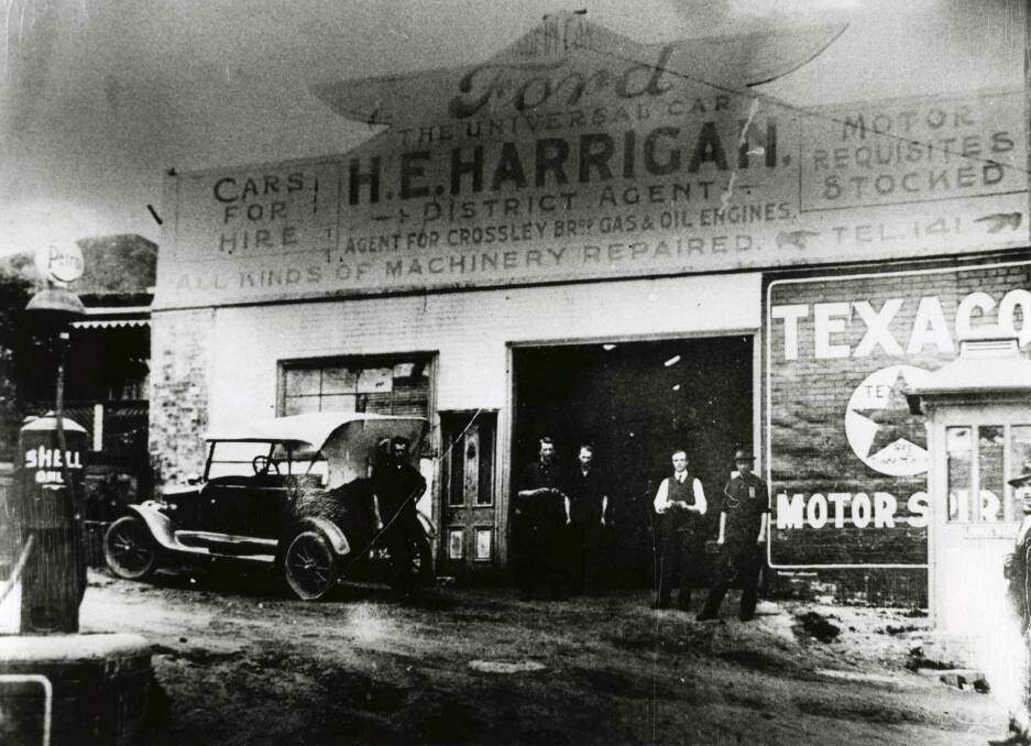 In the early days: Harrigan Ford Motor Garage at Crown Street, Wollongong (circa 1915) where H.E. Harrigan traded as a Ford dealership for many years.