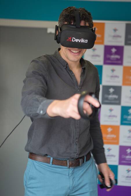 New experience: The virtual reality sensory room at the new North Wollongong facility gives users with a disability a full virtual sensory experience.