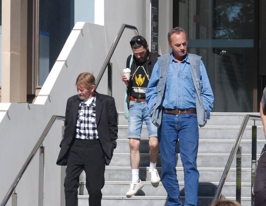 IN EVIDENCE: Crown witnesses Mark Spicer, Jodie Pike and Dusan Vukadinovic depart Wollongong Courthouse on Thursday. 
