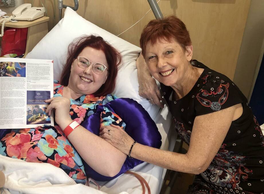 Elle, pictured at Strathfield Private Hospital with her mother Maree Pollard, who never left her side.