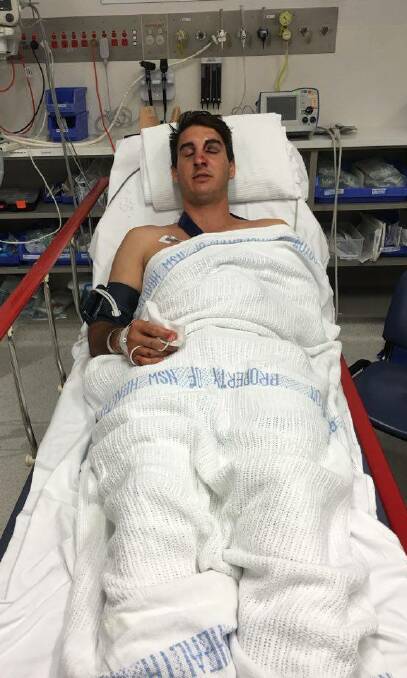 Jackson Crinis is receiving treatment at Wollongong Hospital in the aftermath of the attack. Crime Stoppers:1800 333 000. Picture: supplied