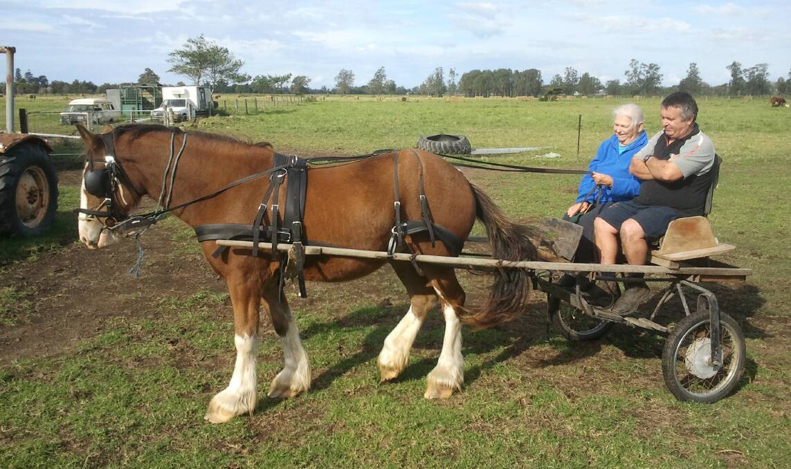 Mark Spackman and his mother, cart driving. Picture: supplied