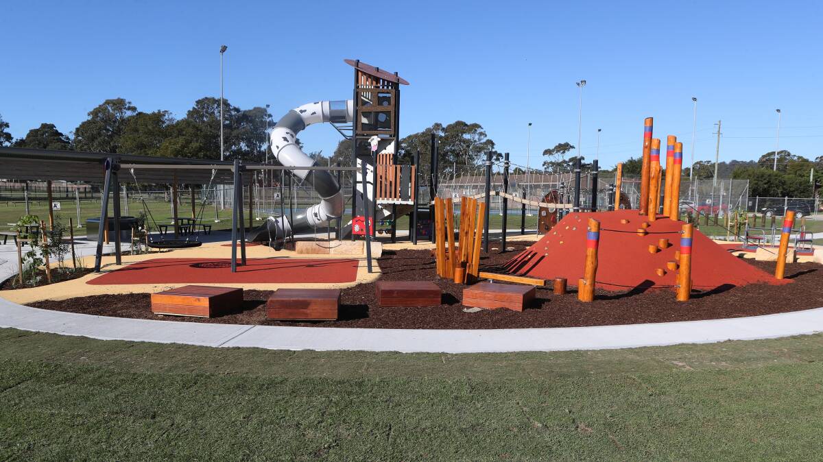 The new playground at McDonald Park opens Friday. Picture: Robert Peet 