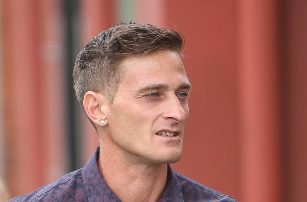 Simone Vartolo, pictured departing Wollongong Courthouse on Monday, is defending himself against allegations of assault, intimidation and unwanted sexual touching. 