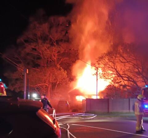 The home was completely destroyed in the four minutes it took for firefighters to arrive. Picture: supplied 