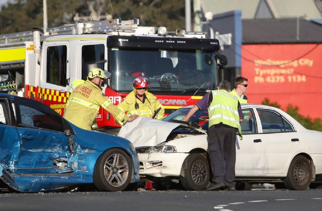 Police allege Dunn was driving a white Mitsubishi that ran a red ligth before Wednesday's collision. Picture: Adam McLean 