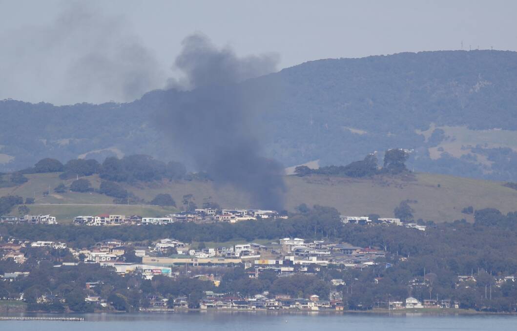 Smoke from the fire is visible across much of the region. Picture: Adam McLean 