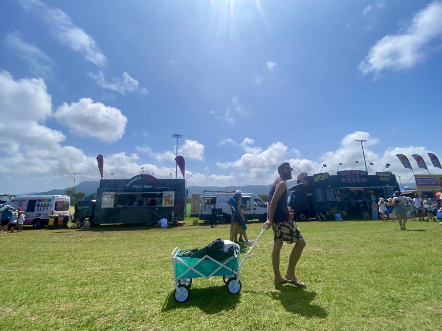 A festival-goer arrives at Wollongong SummerSalt. 