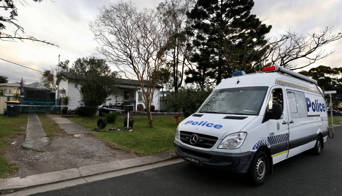 A police car attends a taped off home on Heininger Street, Tuesday afternoon. Picture: Adam McLean 