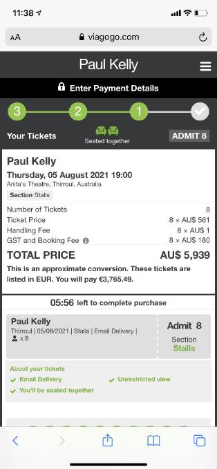 Viagogo was selling at least eight tickets to Kelly's August 5 show at inflated prices after the concert sold out in seconds last week. 