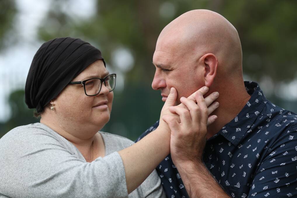 Lisa O'Leary and her husband, Dan O'Leary, at their Warilla home on Thursday, February 8. Pictures by Robert Peet, Adam McLean
