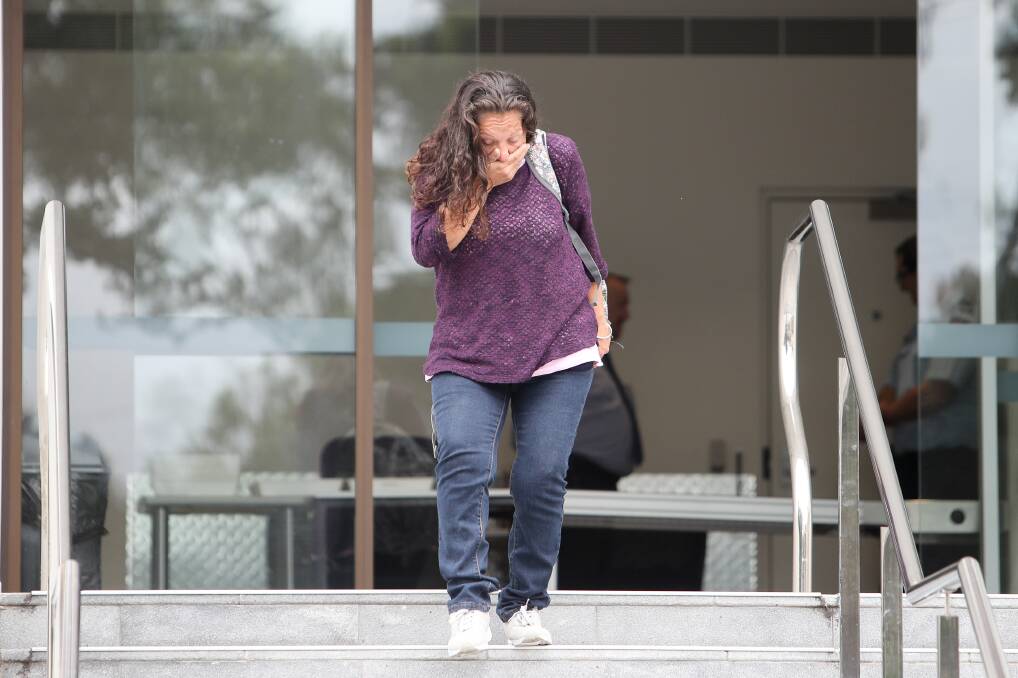 Laura Kirby leaves the courthouse after giving evidence at Wednesday's trial. 