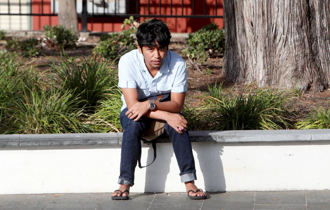 PRIVACY: Rico Auliaputra, pictured outside Wollongong Courthouse, has confessed to setting up a camera with the intention of watching his flatmates in the shower.  