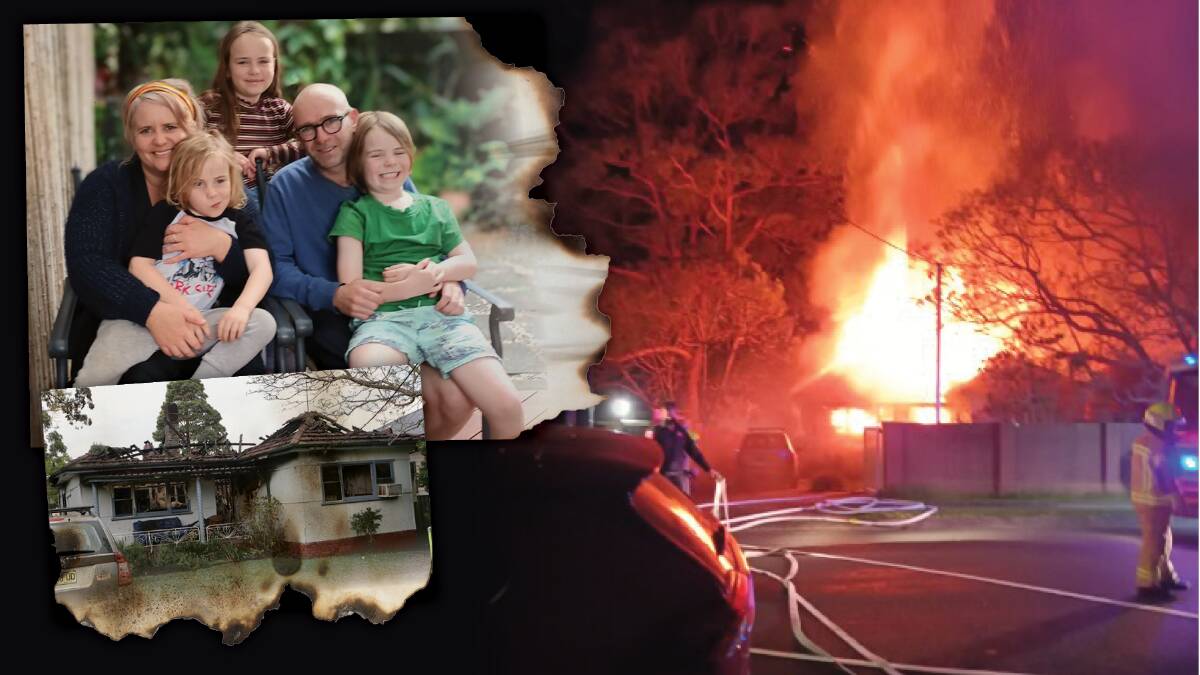 The Henchions - Alice, Fergus, Hazel, Martin and Ned, are hoping to return to a new rental property in Bulli in coming weeks after losing their Hospital Road home in a fire. Picture: supplied 