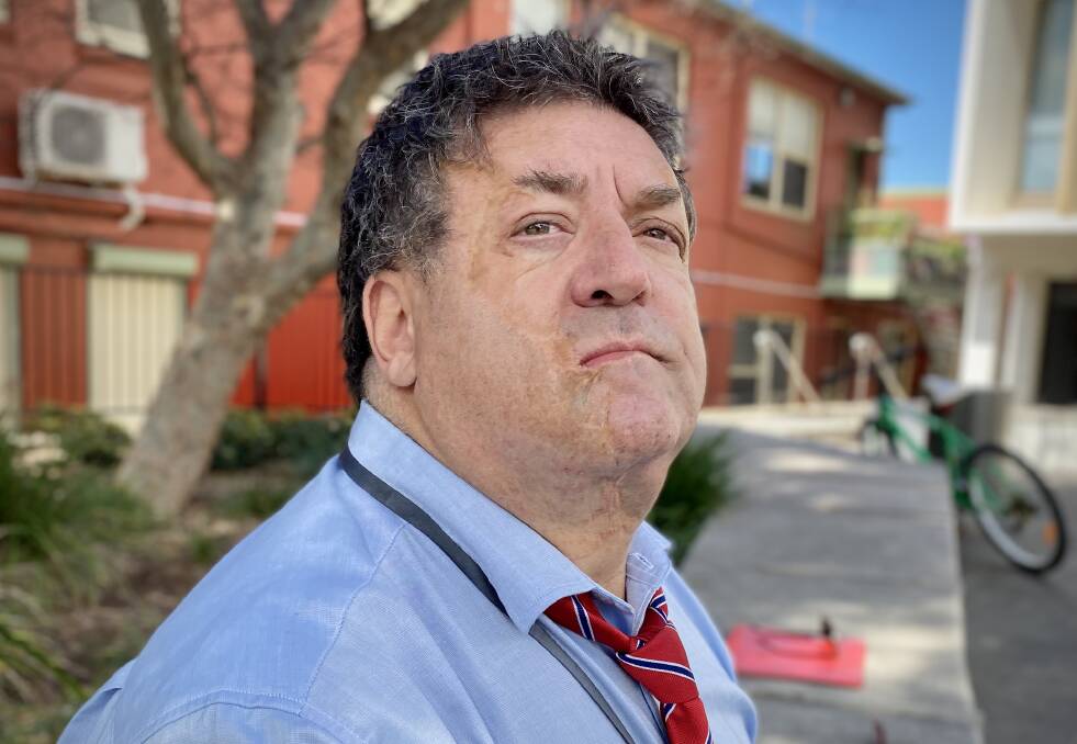 Suffered: Adrian Rondan, outside Wollongong Courthouse, was left with lifelong scarring after he was hit by a car as a seven-year-old. Picture: Angela Thompson 