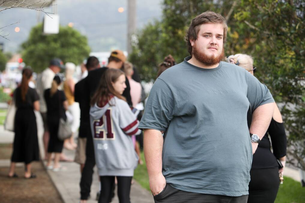 Patrick Jensen is among the new unemployed outside Dapto Centrelink. Picture: Adam McLean 