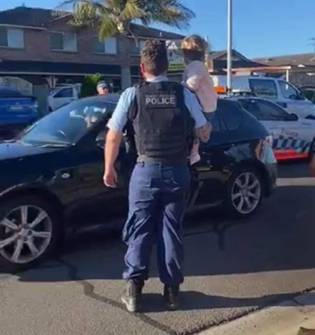 Police quickly established the lost girl had been attending the childcare centre across the road when she wandered off alone. Picture: supplied
