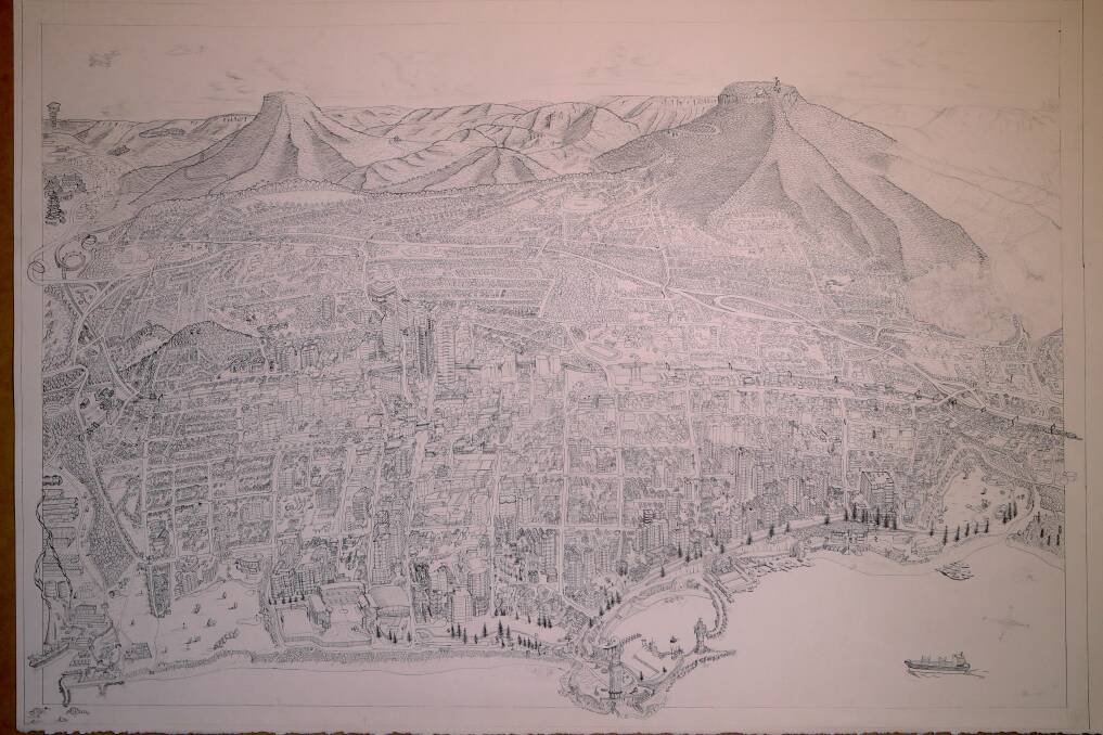 The Wollongong Map is nearing completion, with only Mount Pleasant, UOW and some surrounds still to be inked in. 