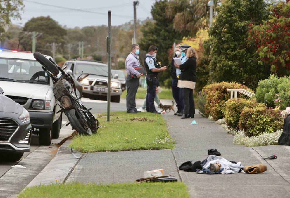 Police set up a crime scene in the aftermath of the crash. Picture: Sylvia Liber 