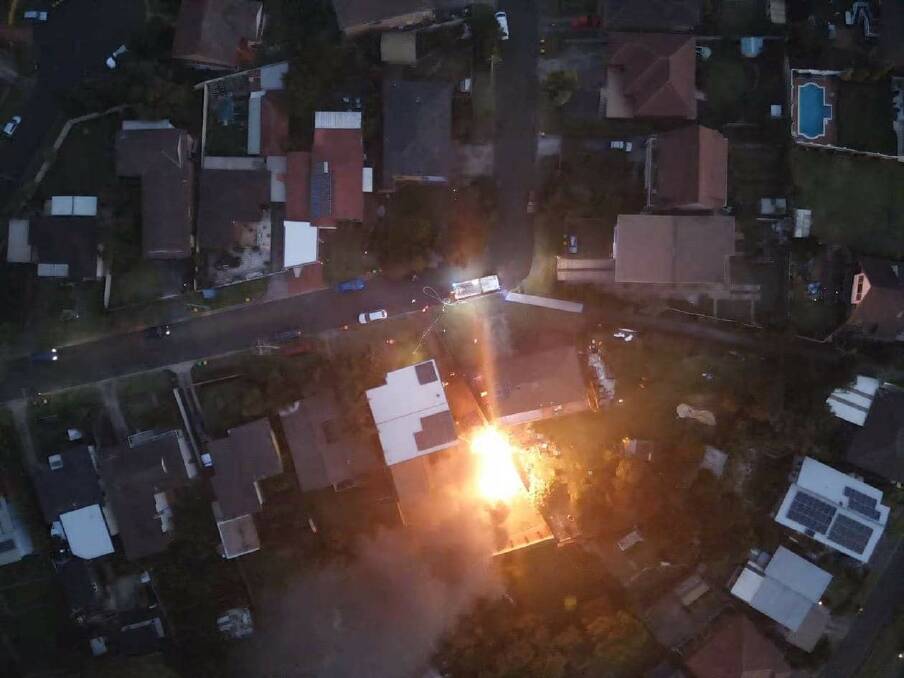 An aerial view of the blaze. Picture: "Justin"