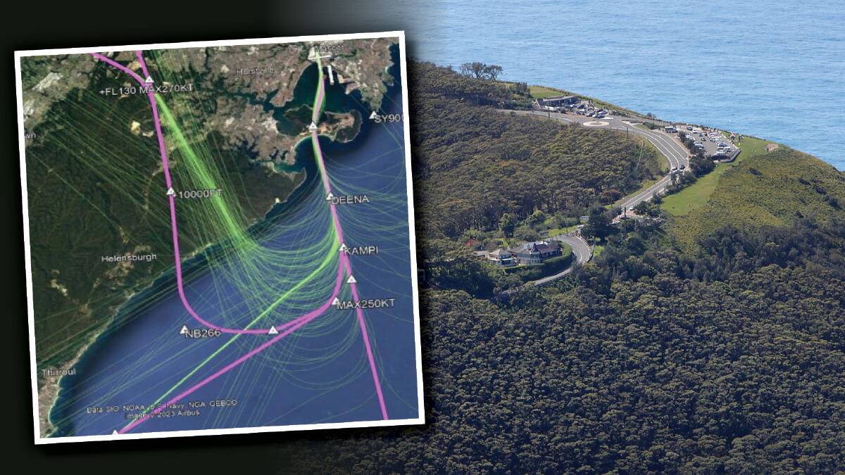 A new flight path will bring aircraft slightly further south over the Royal National Park.