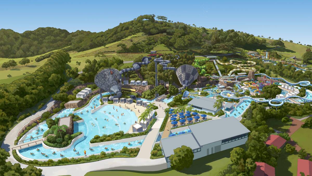 An artist's rendition shows the rapid ride encircling much of the park. Image: supplied