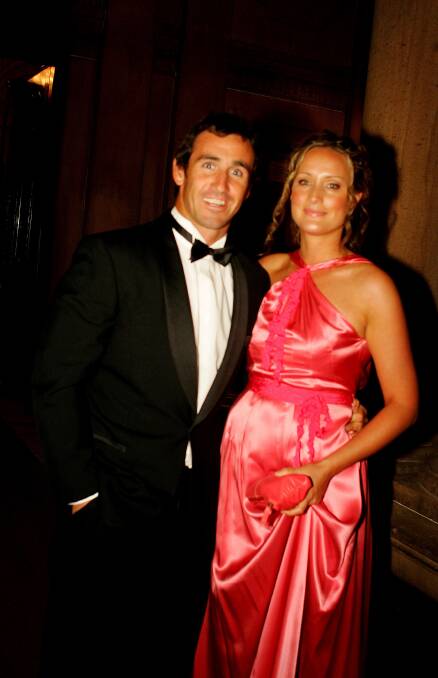 The way they were: "I noticed at the dinner table we were running out of things to say and intimacy was once a week at best. I began to wonder, was this as good as it gets?" writes Cathrine Mahoney, pictured in 2006 at the Dally M awards with her then fiancee Andrew Johns.