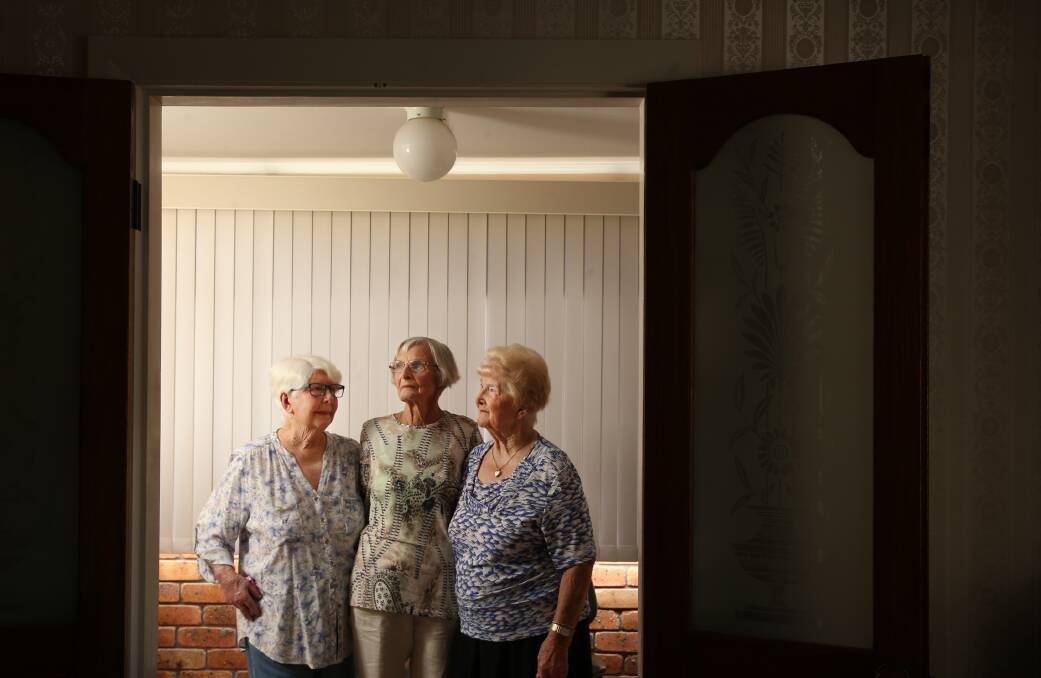 Legacy: Gwen Adler, Roma Lee and Kay O'Hearn worked as nurses at the Watt Street Mental Hospital in the late '40s and '50s. Picture: Simone de Peak