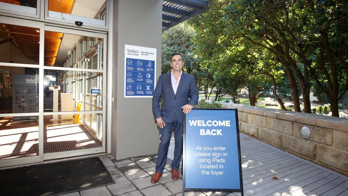 Closed again: Sutherland Shire mayor Carmelo Pesce welcomed patrons back to Hazelhurst Arts Centre only last month. Picture: Chris Lane