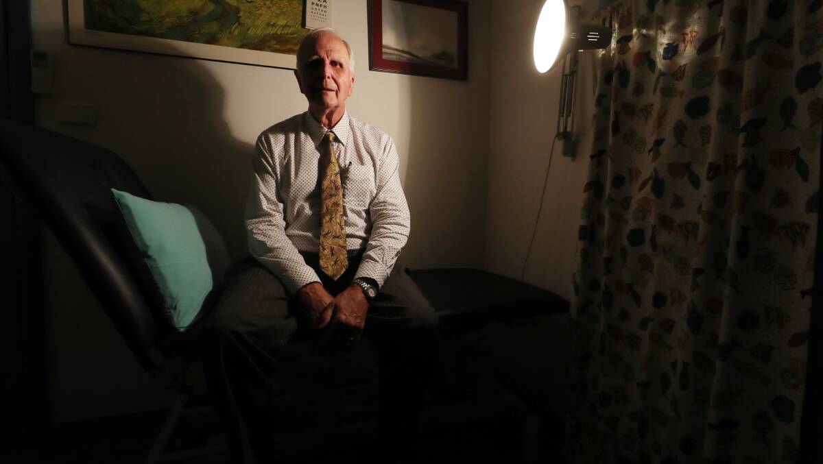 Dr Robert Yarrow at his Fairy Meadow practice which he announced was closing in December. Picture: Robert Peet