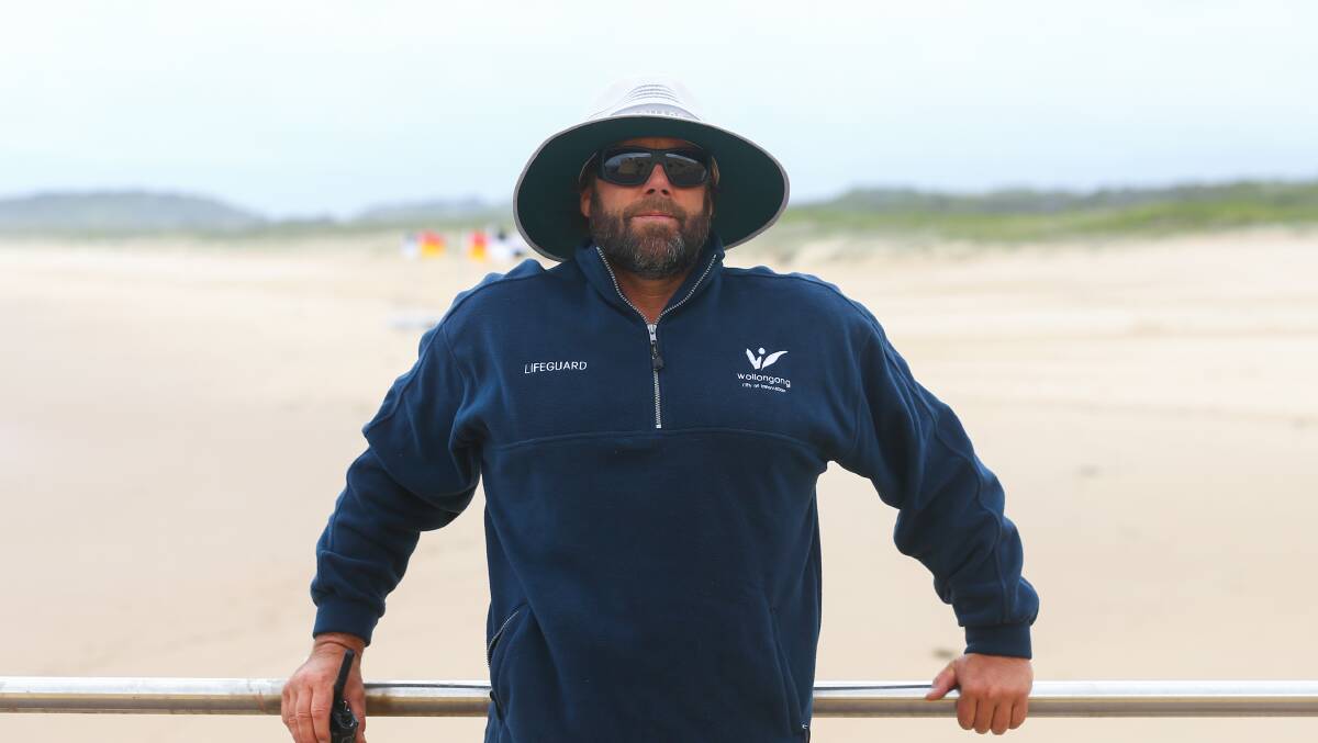 Greg Finley, lifeguard at Port Kembla Beach. Picture: Wesley Lonergan